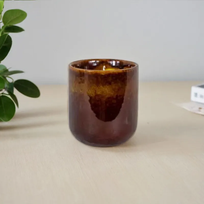 2024 vente chaude coloré vide pot en céramique bougie poterie béton bougeoirs pour la décoration de la maison