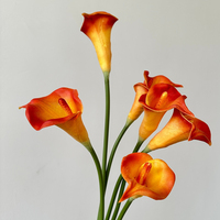 L-R205 Promotion Fleur Artificielle Calla Lily Bourgogne en PU Effet Naturel de Haute Qualité pour Décoration de Table Maison, Mariage, Fête et Bouquet de Mariée