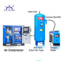 Compresseur d'air à vis 4KW 5.5HP à entraînement par courroie tout-en-un avec réservoir de 500L, 8 bars, faible bruit, pour atelier et garage, certifié CE