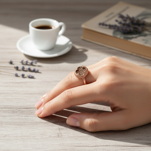 Bague minimaliste en argent Sterling 925, conception de trèfle, pierre Citrine, fabriquée à la main, vente en gros - Product Image 3