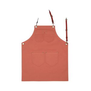Tablier sans manches en toile de coton couleur unie avec logo personnalisé pour café, jardinage, peinture, usage en salon de thé, écologique - Product Image 2