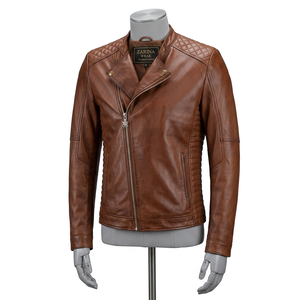 Premium Men’s Genuine Leather <b>Jacket</b> <b>Slim</b> <b>Fit</b> Fashion Biker Coat Men's <b>Jackets</b> - Product Image 1