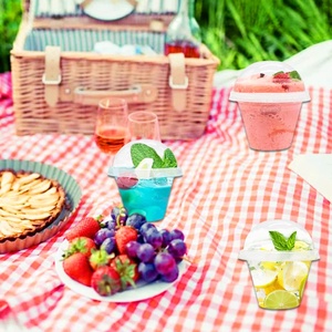 ย่อยสลายได้ถ้วยพลาสติกใสโปร่งใส Parfait ถ้วยขนมหวาน 6 ออนซ์ถ้วยฝาโดมสําหรับผลไม้ไอศกรีมคัพเค้กเครื่องดื่มถั่ว - Product Image 5