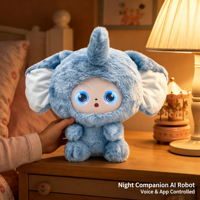 Jouet robot en peluche intelligent AI, commande vocale, yeux dynamiques, Tuya T5, racontant des histoires, cadeau pour enfants, OEM personnalisé, CE FCC ROHS