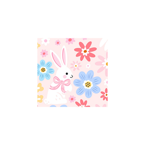 DAMAI Nouveau set d'assiettes en papier jetables à thème lapin, rose et bleu, avec nœud en dentelle ondulée, pour le festival de Pâques - Product Image 5