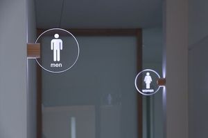 BOYANG trusted metal acrilico toilet door sign per hotel e altri luoghi pubblici per uomini e donne porta del bagno all'ingrosso - Product Image 2