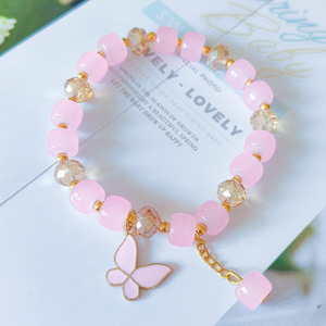 Brazalete con Colgante de Mariposa de Esmalte Colorido y Cristal Transparente para Dama, Joyería de Moda Popular para Regalo de <span class=keywords><strong>Amistad</strong></span> - Product Image 1