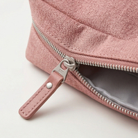 Dompet Kosmetik Ramah Lingkungan dengan Ritsleting Kanvas Kustom Grosir untuk Hadiah Wanita