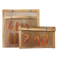 Sac en filet pour barbecue, charbon de bambou, antiadhésif, résistant à la chaleur, imperméable, réutilisable et facile à nettoyer pour pique-nique en plein air