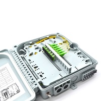Caja de Distribución de Fibra Óptica FTTH para Exteriores, Impermeable, 12 Núcleos, IP65, Montaje en Pared o Poste, Caja de Terminación con Divisor Óptico