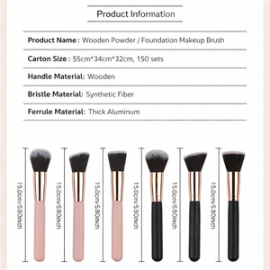 Pinceau de Maquillage Unique à Poils Synthétiques Doux, Manche en Bois, Emballage PVC, pour Fard à Paupières et Maquillage Visage, OEM - Product Image 2