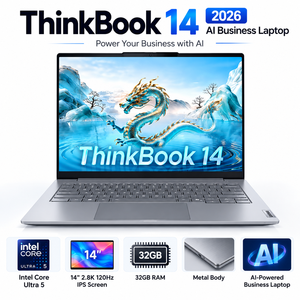 Nouvel ordinateur portable professionnel ThinkBook 14 2026 AI en gros, écran IPS 14 pouces 2.8K 120Hz, Intel Core Ultra 5, 32 Go de RAM, métal - Product Image 1