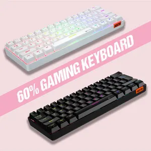 MEETION 64 Keys Keyboard 60% RGB LED Backlit Bluetooth Mechanical Keyboard Teclado Gamer wireless Ergonomic Mini Gaming Keyboard