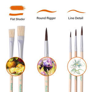 Ensemble <span class=keywords><strong>de</strong></span> pinceaux <span class=keywords><strong>de</strong></span> <span class=keywords><strong>peinture</strong></span> Foska multi-usages, 6 pièces, manche en bois professionnel, poils <span class=keywords><strong>de</strong></span> <span class=keywords><strong>cheval</strong></span> et <span class=keywords><strong>de</strong></span> porc, pour la <span class=keywords><strong>peinture</strong></span> artistique - Product Image 5