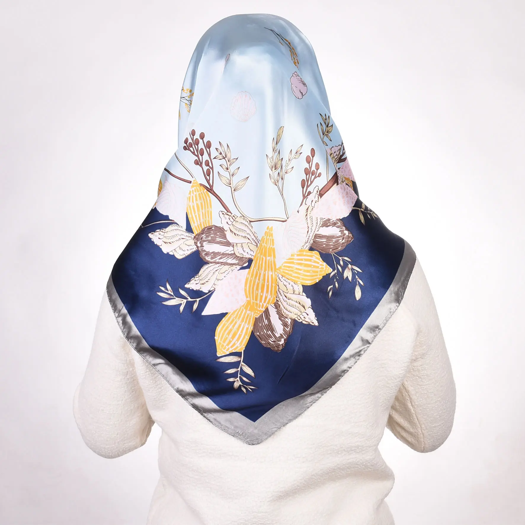 Bufanda de sarga de seda con estampado digital de seda 100% personalizada