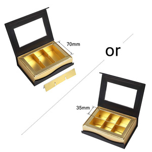 Boîte de papier cadeau de chocolat rigide noir de luxe <span class=keywords><strong>vide</strong></span> avec fenêtre transparente avec stratification mate et impression de gaufrage - Product Image 4