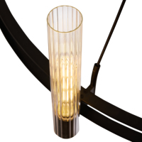 Lampe suspendue minimaliste YH pour salon, en laiton antique, anneau en verre, lustre LED unique, design moderne, luminaire suspendu