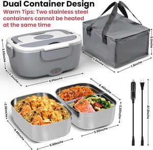 Self Heating Digital Electronic Lunch <b>Box</b> Food Warmer Portable Electric with Carry Bag for Office & Car Use <b>Large</b> Capacity - Product Image 3