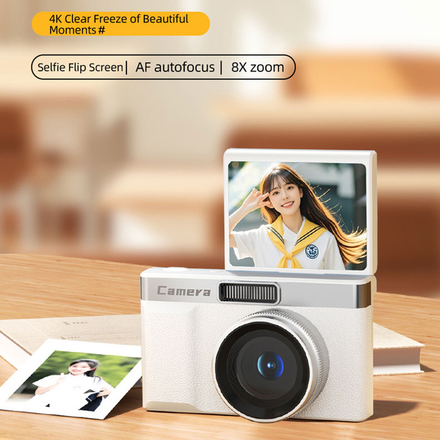 OEM 1080P Kids Digital Camera with 180° Flip Screen, 8X Digital Zoom and Retro Design
