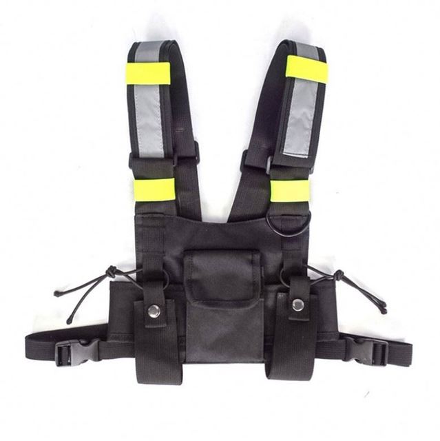 Free Sample Tactical Vest Radio Chest Harness Chest Front Pack Pouch Holster Vest Rig for Two Way Radio Walkie Talkie
