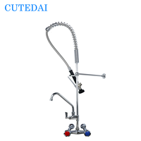 Meilleur fabricant d'unités de robinetterie de cuisine industrielle en laiton avec douchette extractible et pulvérisateur de pré-évier pour usage hôtelier, avec robinet ajouré de 8 pouces