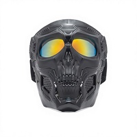Masque de moto Harley Skull Design, coupe-vent, verres interchangeables, monture intégrale en ABS, compatible avec bandeau, pour sports tout-terrain