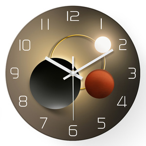 Horloge <span class=keywords><strong>murale</strong></span> à quartz Lotus Art transfrontalier moderne de 12 pouces 30cm silencieuse pour salon affichage en verre à face unique - Product Image 1