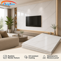Plaque de marbre PVC légère, facile à installer, avec revêtement UV, imperméable, ignifuge, résistante à l'humidité, moderne, pour salle de bain et usage domestique