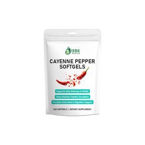 Cápsulas Blandas de Extracto de Pimienta de Cayena Herbal Premium con Logotipo Personalizado, 240 Cápsulas Blandas para Aumentar la Energía, Mejorar el Bienestar y Estimular el Metabolismo - Product Image 1