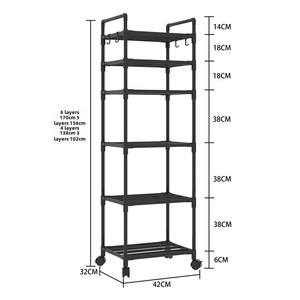 Petit étagère de rangement multi-niveaux en plastique pour micro-ondes, chariot de rangement pour la maison, support mural pour la cuisine, la salle de bain, pour les outils de nettoyage - Product Image 3