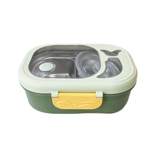 Boîte à lunch compartimentée en acier inoxydable de qualité alimentaire avec grande capacité, fermeture à boucle, sans mélange d'odeurs et boîte à repas pour riz - Product Image 5
