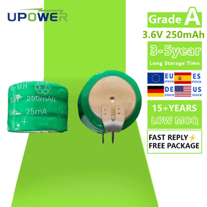 Uli <span class=keywords><strong>NiMH</strong></span> 3.6V 250mAh có thể sạc lại pin 250h nút di động với hàn chân cho năng lượng lưu trữ công cụ điện Đồ chơi thuyền - Product Image 1