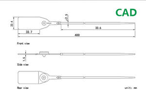 Scellés <span class=keywords><strong>de</strong></span> sécurité jetables en plastique <span class=keywords><strong>de</strong></span> 40 cm anti-effraction pour jardins, banques, logistique, conteneurs et vêtements - Product Image 3