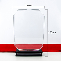 Trophée en cristal transparent K9 vierge en gros, personnalisable avec logo, gravure laser, impression UV, image, avec boîte cadeau, marque HONOR HR-CT107