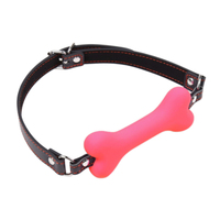 2023 BDSM Bondage respirant chien os Silicone bouche balle Gag avec PU sangle fétiche costume retenue jouets