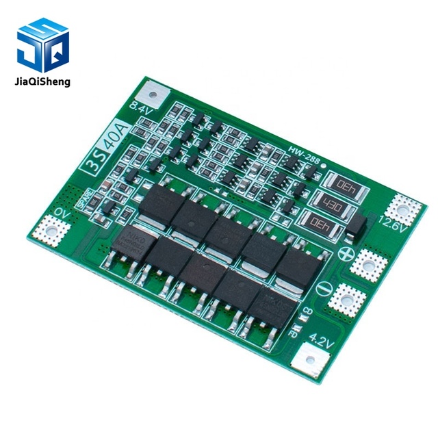 3S 40A 18650 Lithium Battery Charger BMS Protection PCB Material Balanced Charging Board