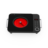 Plaque chauffante portable 2000W à brûleur unique avec minuterie et 9 niveaux de puissance pour cuisine domestique