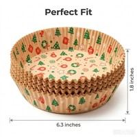 Papier de cuisson laminé écologique pour friteuse à air, 16cmx4.5cm, résistant à la chaleur, pour fêtes de Noël et pâtisseries maison