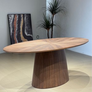 Mesa <span class=keywords><strong>de</strong></span> Comedor Moderna <span class=keywords><strong>de</strong></span> Lujo en <span class=keywords><strong>Madera</strong></span> <span class=keywords><strong>de</strong></span> <span class=keywords><strong>Nogal</strong></span> con Base <span class=keywords><strong>de</strong></span> <span class=keywords><strong>Madera</strong></span>, <span class=keywords><strong>Venta</strong></span> Directa <span class=keywords><strong>de</strong></span> Fábrica para Muebles <span class=keywords><strong>de</strong></span> Hogar, Restaurante o Apartamento - Product Image 3