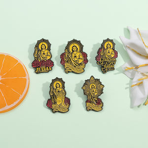 Pines Esmaltados de <span class=keywords><strong>San</strong></span> <span class=keywords><strong>Judas</strong></span> <span class=keywords><strong>Tadeo</strong></span> Personalizados Estatuas de Arte Sagrado de Jesús Broches para Mochila Insignias de Solapa Joyería Regalo para Amigos Creyentes - Product Image 2