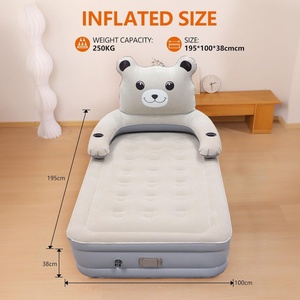 Modern PVC Inflatable Air <b>Mattress</b> with Flocking and Built-in Pump Single Full Size for Indoor and Outdoor Use - Product Image 2
