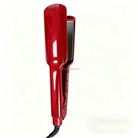 Professional 2-in-1 Ceramic Hair Straightener and Rollers Negative Ion Fast Heating Flat Iron for Household or Hotel Use