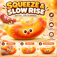 Jouet Squishy en PU en forme de saucisse amusante, à remontée lente, mignon, anti-stress, couleurs assorties, vente en gros