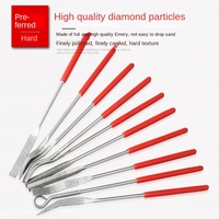 Jeu de couteaux à lime diamantée 150 mailles industrielles assorties d'outils de bricolage de forme spéciale coude plat Triangle petit revers moule en plastique Jade
