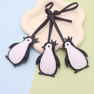 Porte-clés créatif en <span class=keywords><strong>cuir</strong></span> motif pingouin de dessin animé, pendentif de sac, décoration suspendue, accessoires de vêtements, cadeau, porte-clés - Product Image 2
