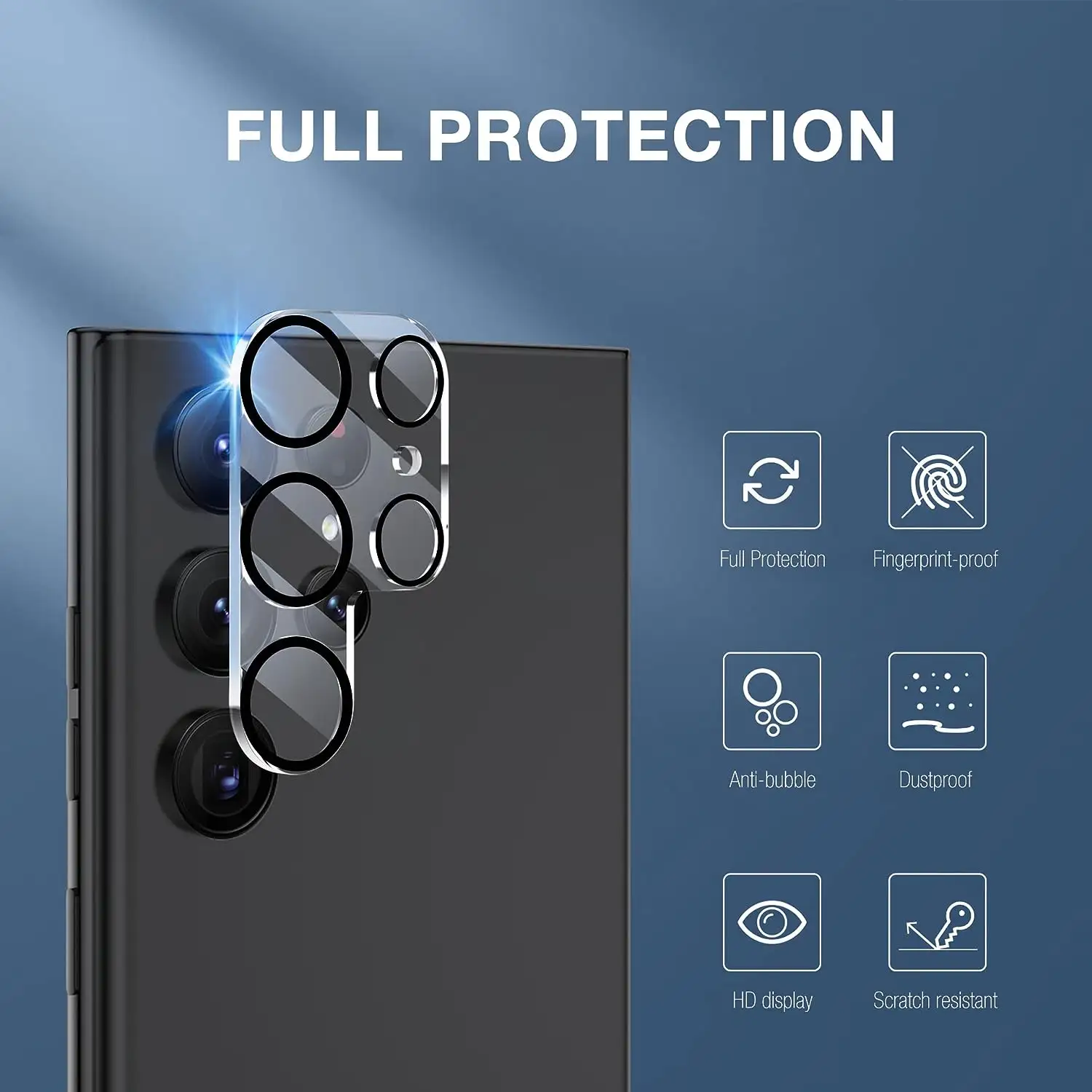 HD прозрачное закаленное стекло 9h защита для объектива камеры мобильного телефона для Samsung Galaxy S24 S23 S22 S21 Plus Ультра