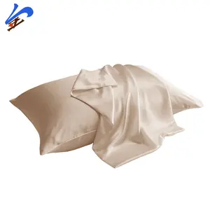 JinDian marque en gros personnalisé lit de couchage taie d'oreiller Polyester Spandex tissu mélangé lisse comme taie d'oreiller en soie