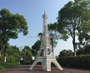 Sự Kiện Đám Cưới Nguồn Cung Cấp Bên Backdrop Trang Trí Khổng Lồ Kim Loại Vàng Trắng Tháp Eiffel - Product Image 2