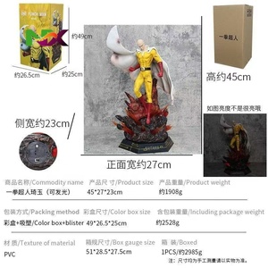 Statua LED GK di Saitama da One Punch <span class=keywords><strong>Man</strong></span>, Modellino Anime con Base Scenografica - Product Image 3