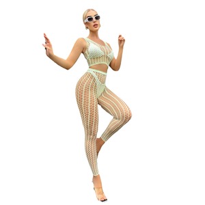 Set di biancheria intima da Club in due pezzi Lingerie da donna con luce notturna verde fluorescente alla moda - Product Image 6
